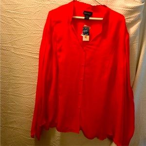 Lane Bryant Sheer Coral Blouse